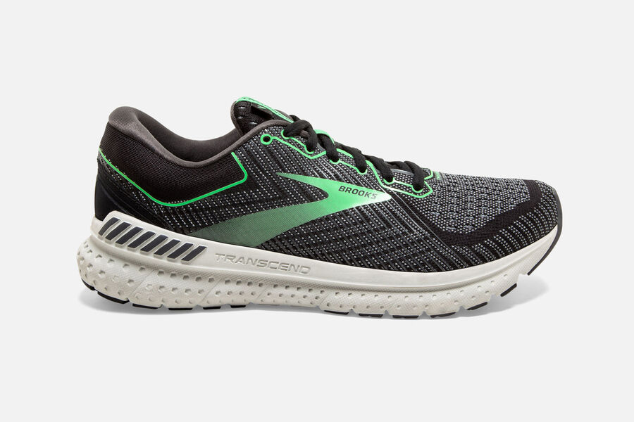 Brooks Transcend 7 Road Running Shoes Womens - Black/Green - UKWJM-7156